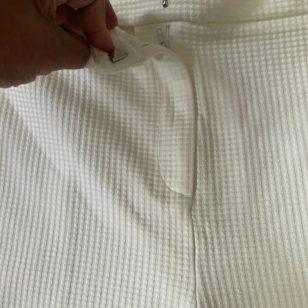 Maison d’Amelie White Ribbed Pants